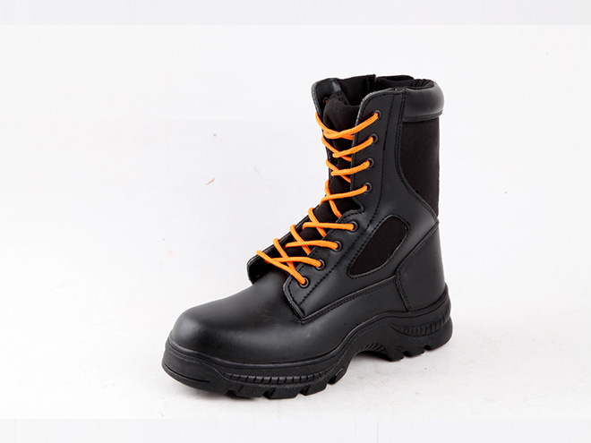 Firefighting boots with full grain leather and anti-high tempeture Rubber sole